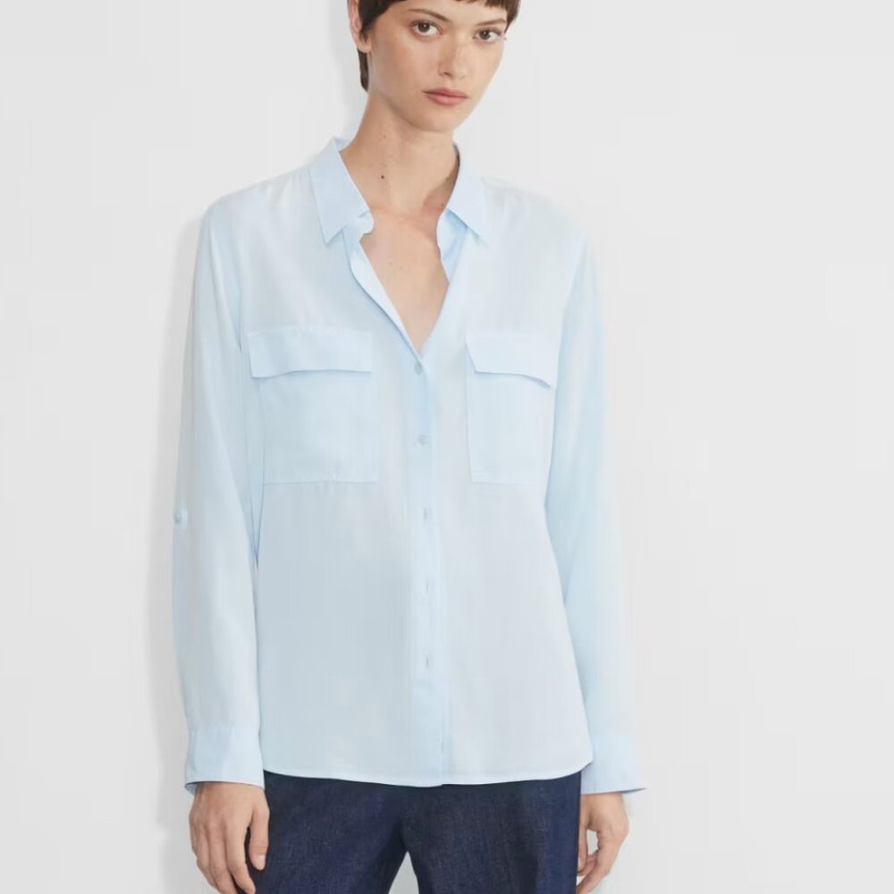 Aritzia Babaton Utility Shirt, Color: Classic Light Blue, Size: M
